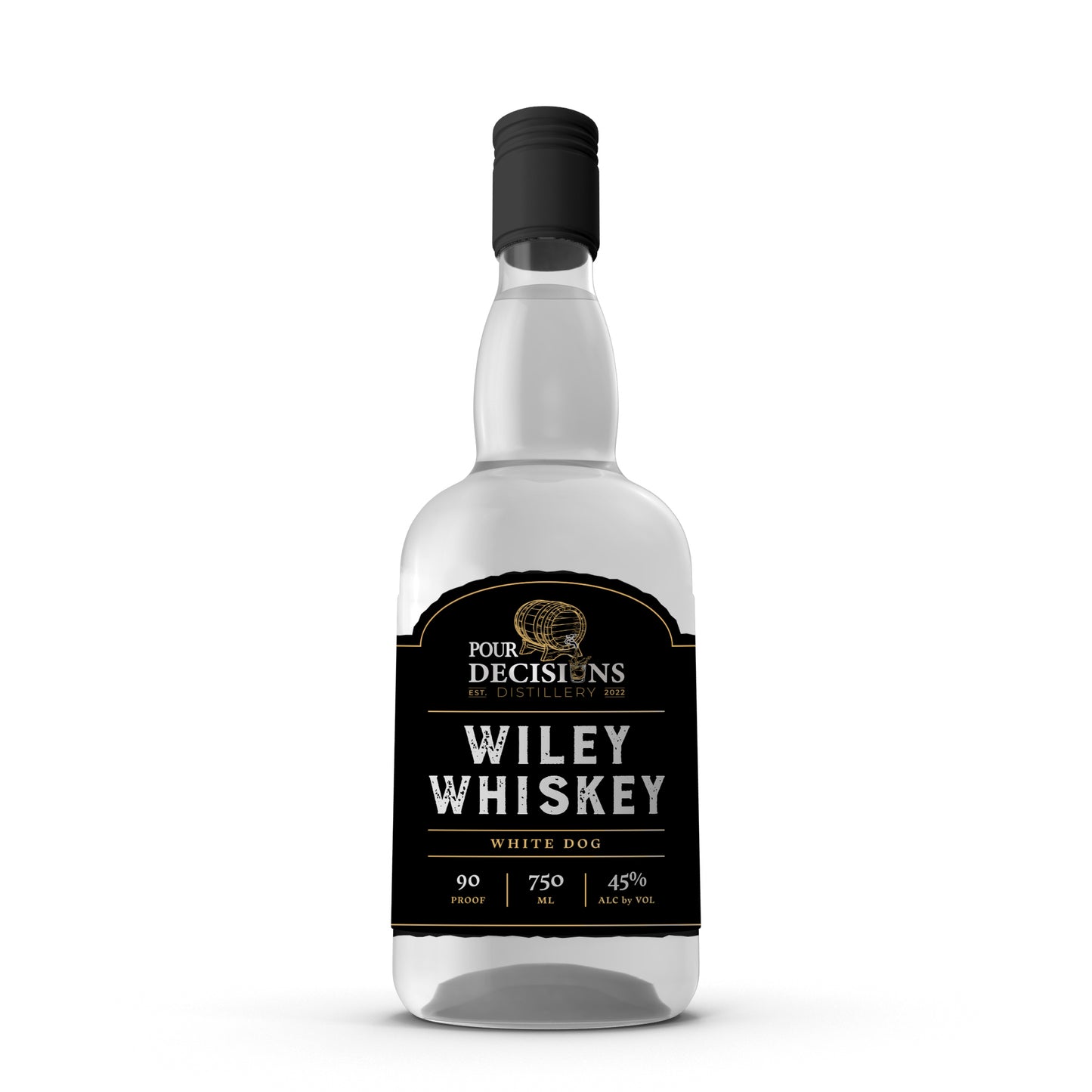 white dog unaged whiskey 750ml bottle mockup
