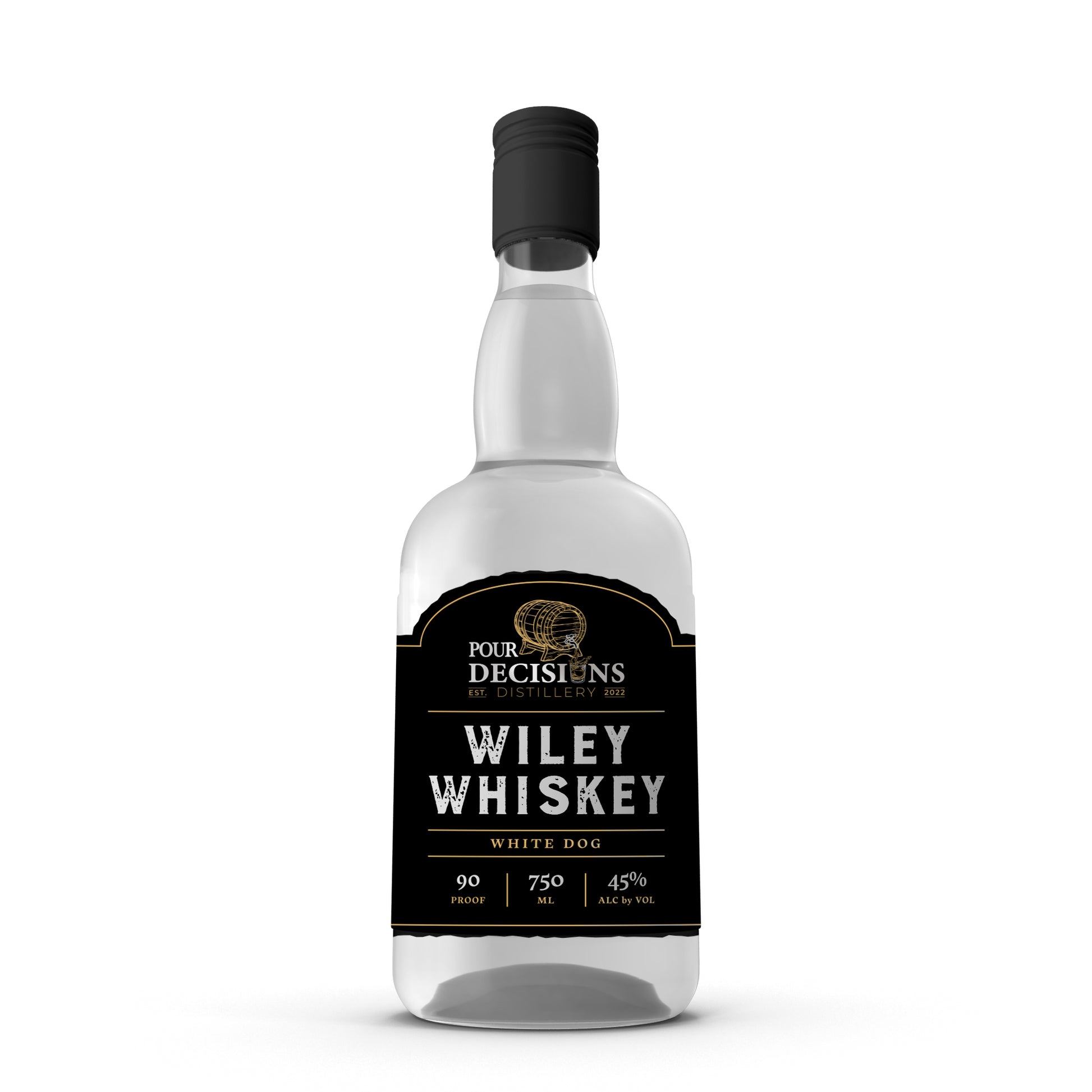 white dog unaged whiskey 750ml bottle mockup
