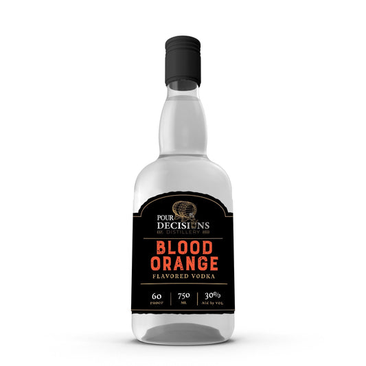 Blood orange vodka bottle mockup