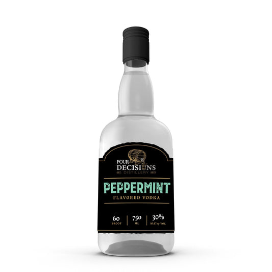 peppermint vodka bottle mockup