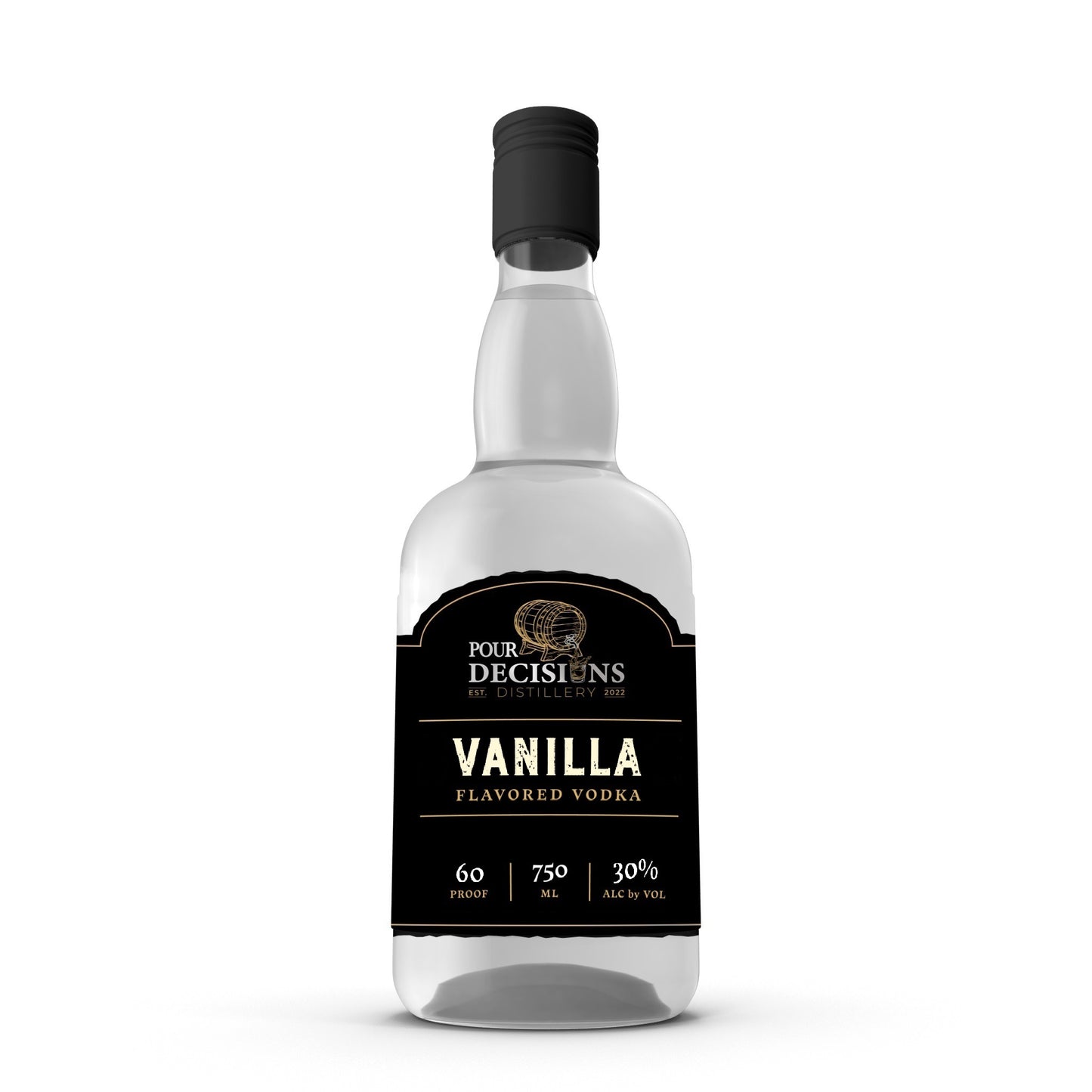 vanilla vodka bottle mockup