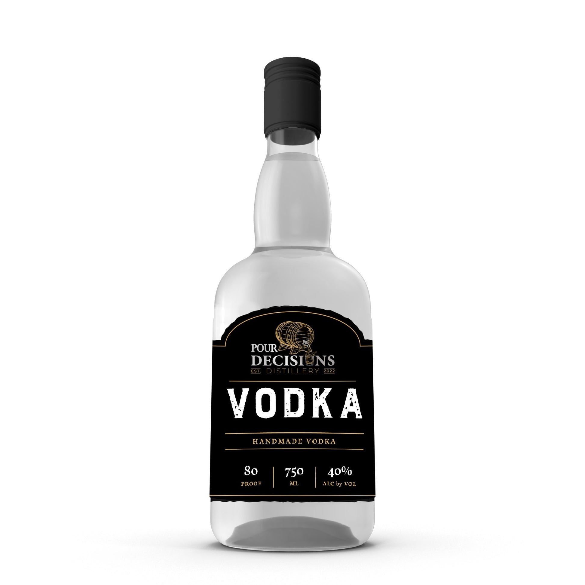 Handmade Vodka 750ml bottle mockup